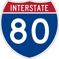 Illustration of Interstate I-80 Sign