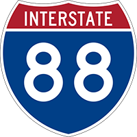 Illustration of Interstate I-88 Sign